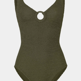 Hunza G Coverage Celine One Piece With Fabric Hoops - Metallic Khaki