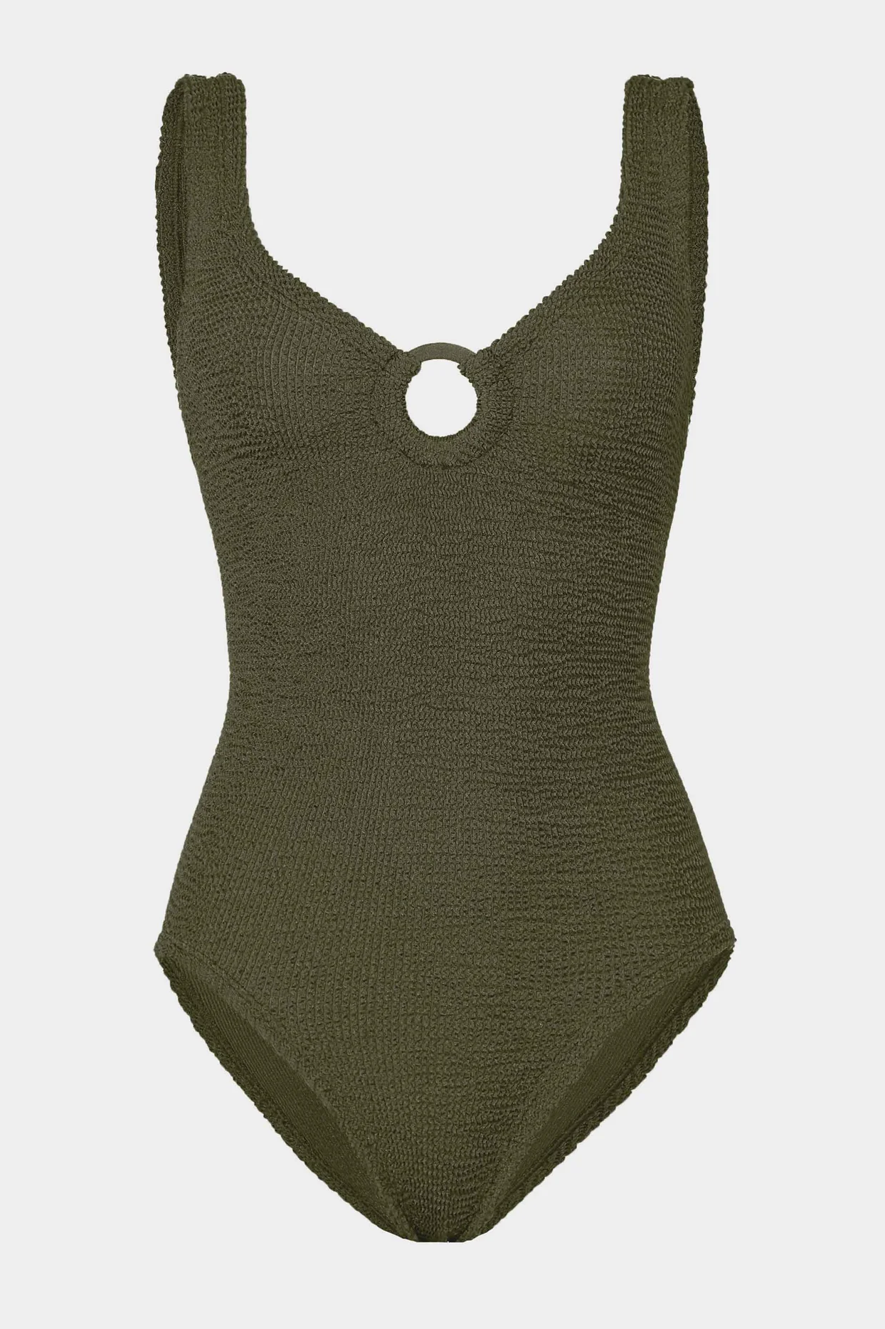 Hunza G Coverage Celine One Piece With Fabric Hoops - Metallic Khaki