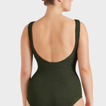 Hunza G Coverage Celine One Piece With Fabric Hoops - Metallic Khaki