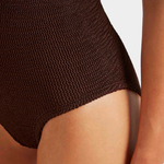 Hunza G Coverage Celine One Piece With Fabric Hoops - Metallic chocolate