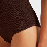 Hunza G Coverage Celine One Piece With Fabric Hoops - Metallic chocolate