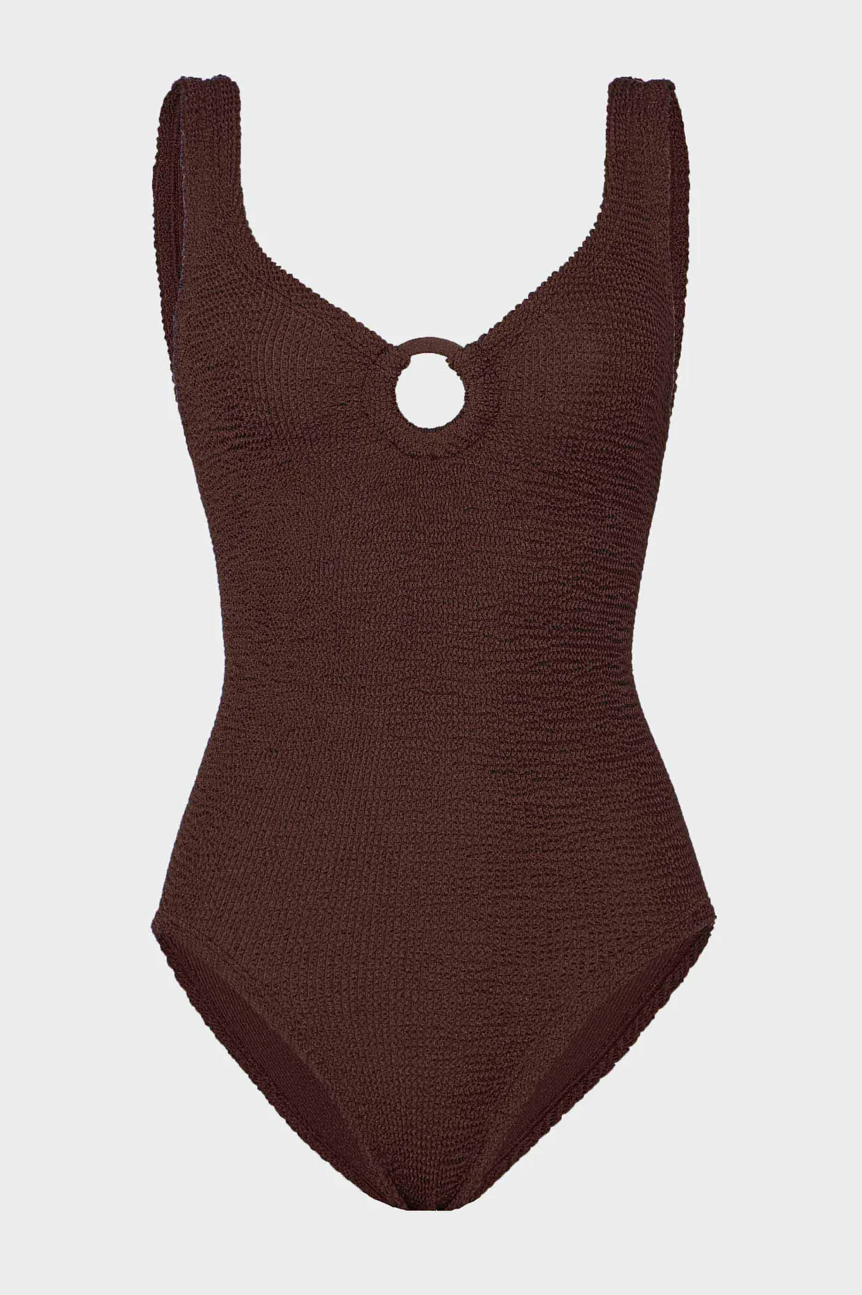Hunza G Coverage Celine One Piece With Fabric Hoops - Metallic chocolate