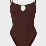 Hunza G Mai Beaded One Piece - Metallic Chocolate