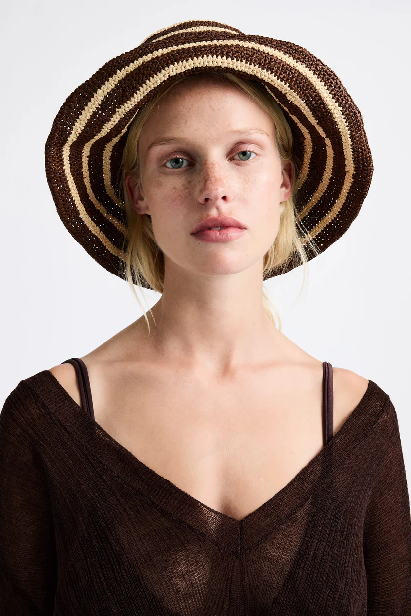 Janessa Leoné Felix Bucket Hat - Walnut Stripe