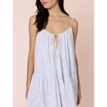 Juliet Dunn Pomegranate Print Loose Strappy Mini Dress - Ice Blue