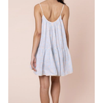 Juliet Dunn Pomegranate Print Loose Strappy Mini Dress - Ice Blue