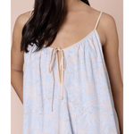 Juliet Dunn Pomegranate Print Loose Strappy Mini Dress - Ice Blue