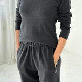 Le Bon Shoppe Pointelle Fundamental Tee - Charcoal