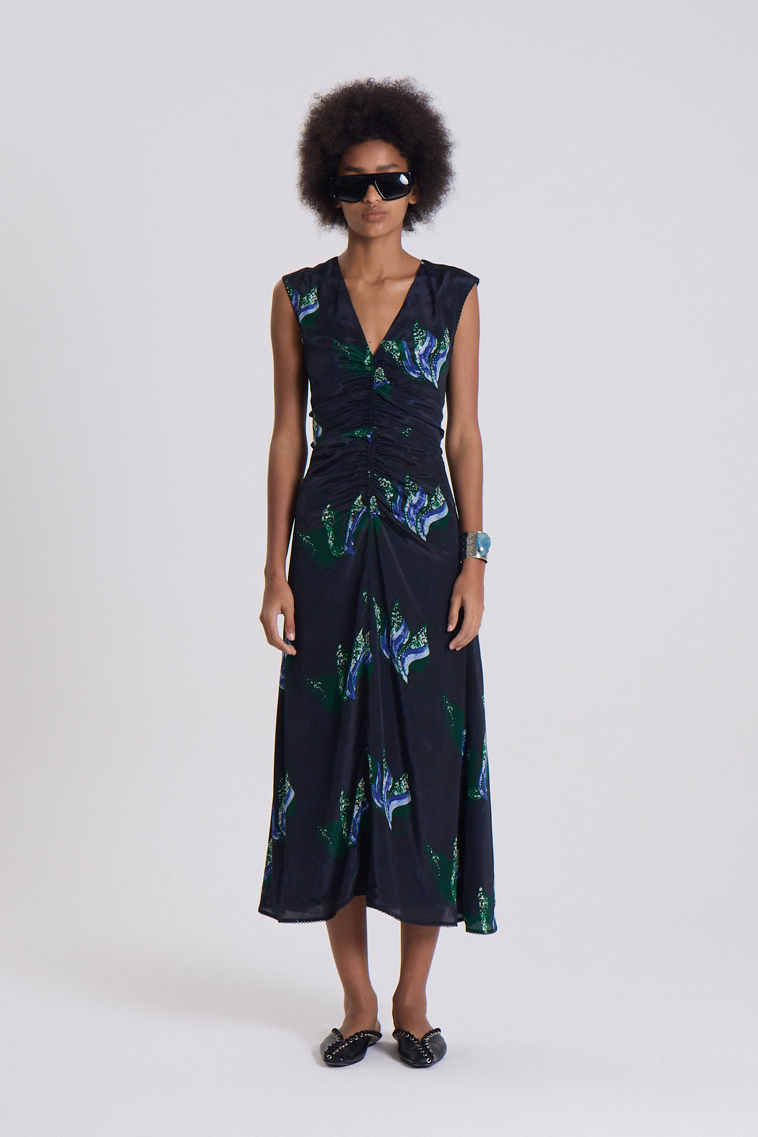 Maria Cher Melrose Tora Midi Dress - Blue