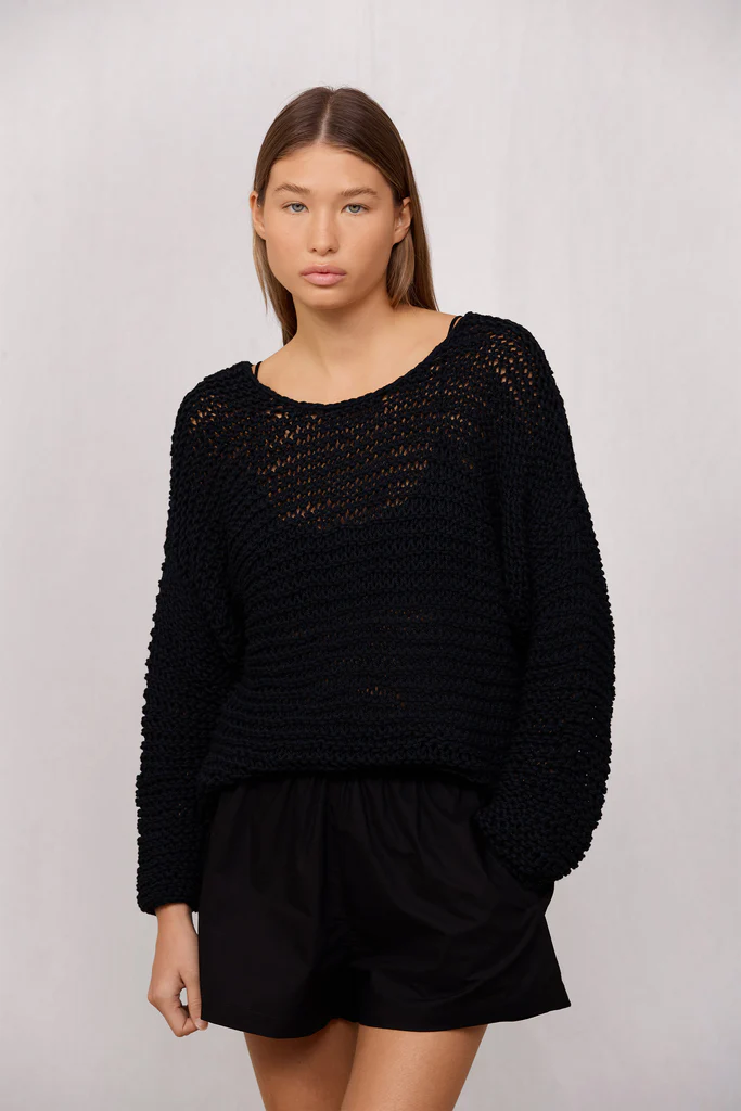 Mikoh Mehetia Knit Drop Shoulder Long Sleeve Top - Night