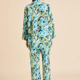 Olivia Von Halle Casablanca Silk Pajamas - Jardin Blue Floral
