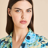 Olivia Von Halle Casablanca Silk Pajamas - Jardin Blue Floral