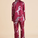 Olivia Von Halle Lila Silk Pajamas - Cherie Red Leopard