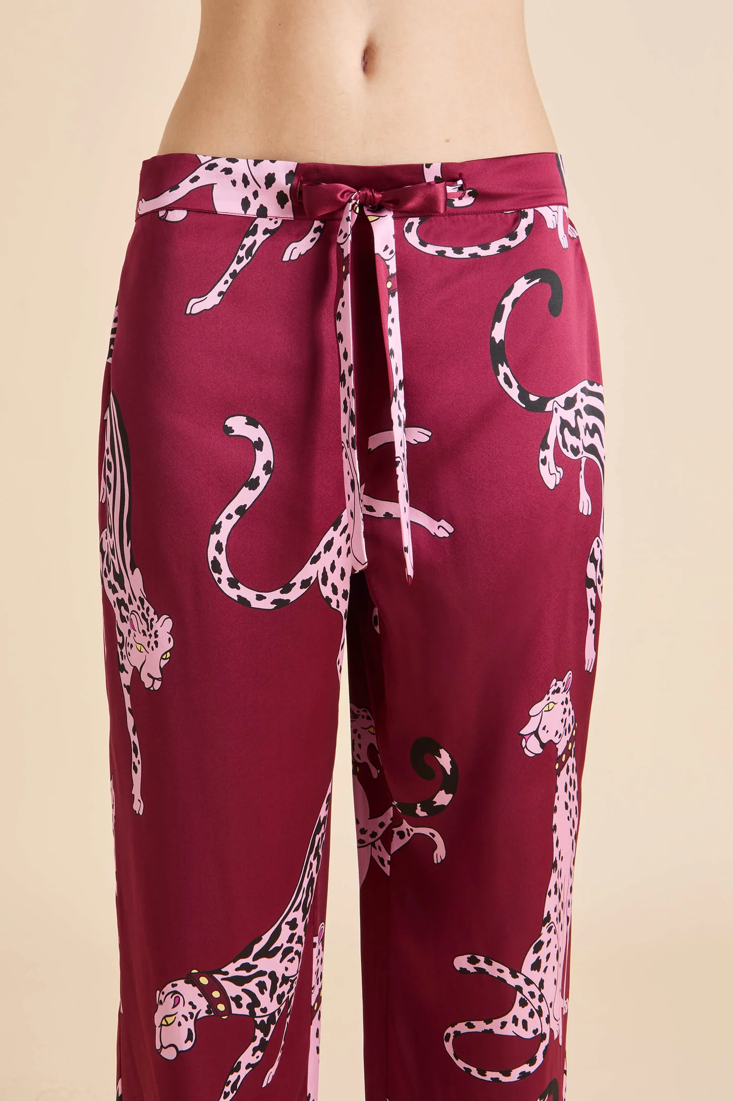 Olivia Von Halle Lila Silk Pajamas - Cherie Red Leopard