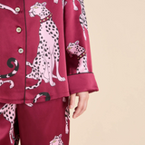 Olivia Von Halle Lila Silk Pajamas - Cherie Red Leopard