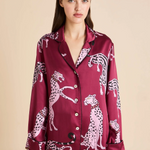 Olivia Von Halle Lila Silk Pajamas - Cherie Red Leopard