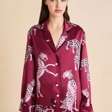 Olivia Von Halle Lila Silk Pajamas - Cherie Red Leopard