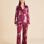 Olivia Von Halle Lila Silk Pajamas - Cherie Red Leopard