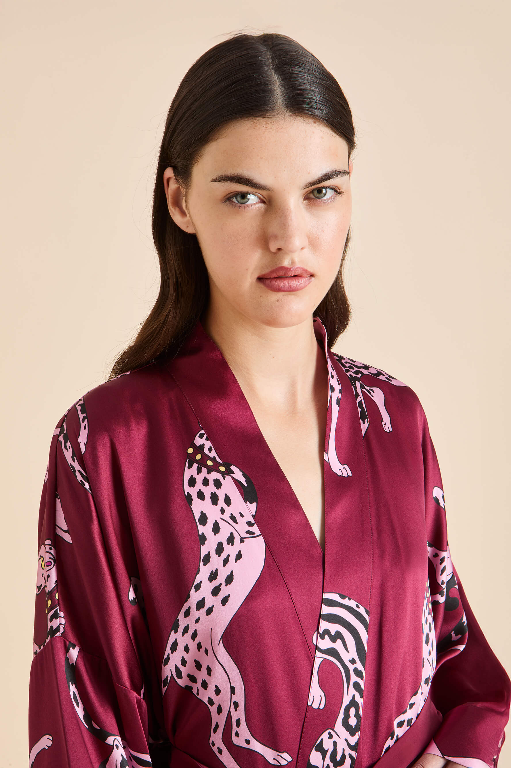 Olivia Von Halle Mimi Robe - Cherie Red Leopard