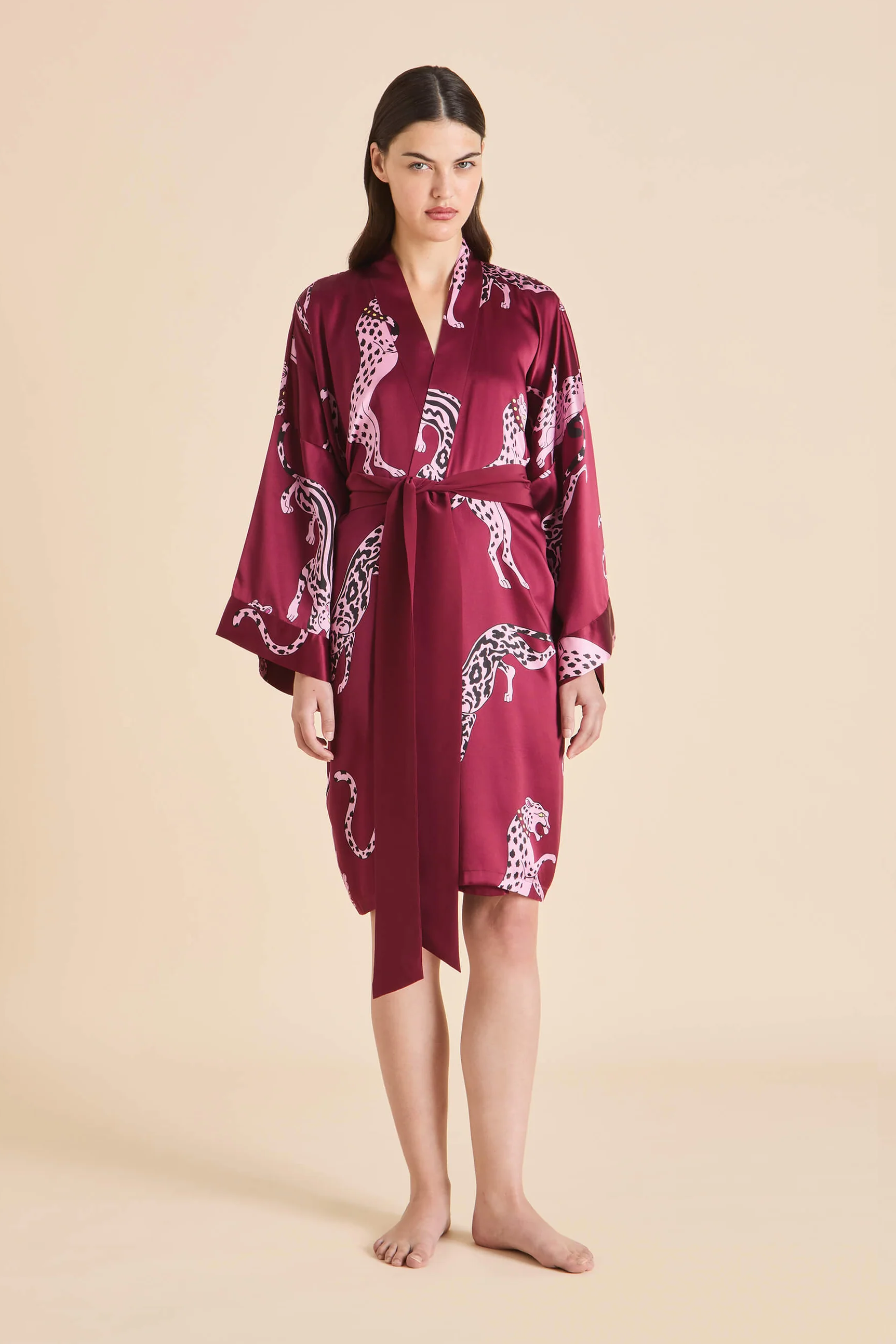 Olivia Von Halle Mimi Robe - Cherie Red Leopard