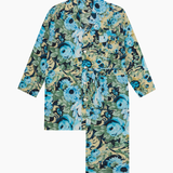 Olivia Von Halle Casablanca Silk Pajamas - Jardin Blue Floral
