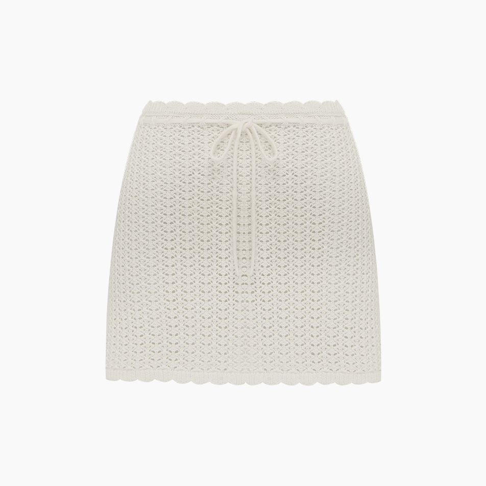 Peony Pointelle Mini Skirt - Seashell