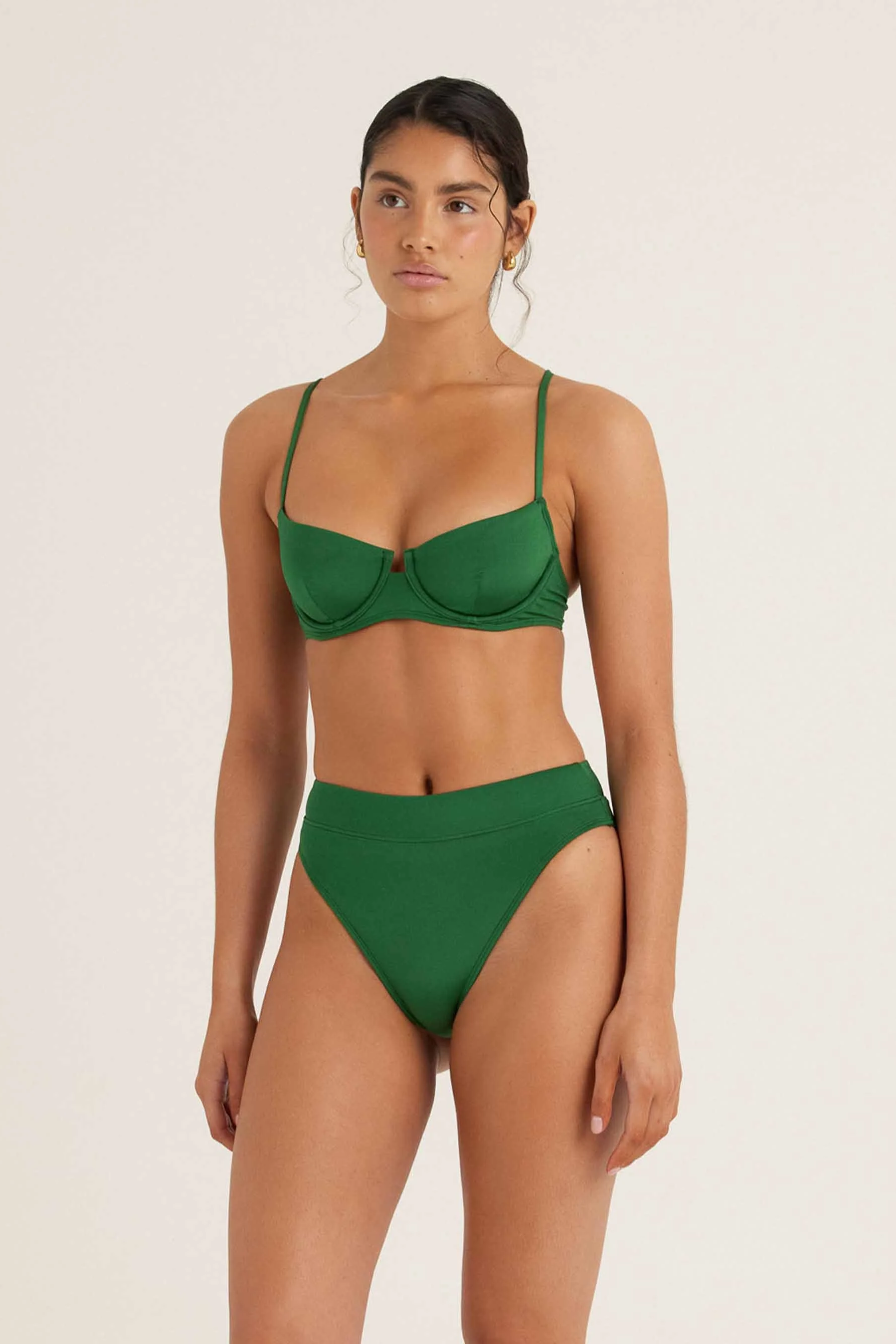 Peony Mid High Cut Pant - Bottle Green