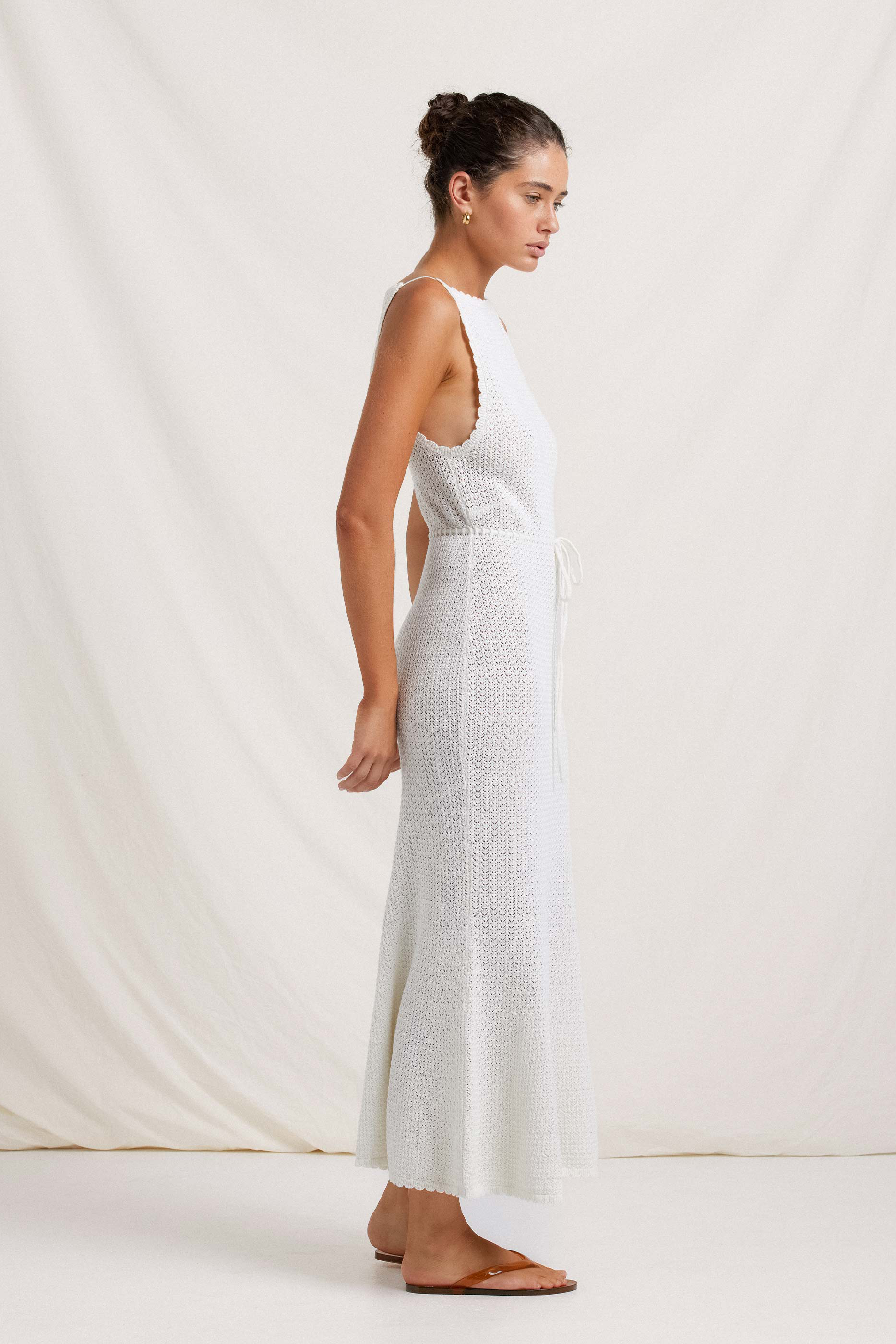 Peony Pointelle Forever Midi Dress - Seashell