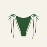 Peony Ruched Channel String Pant - Bottle Green