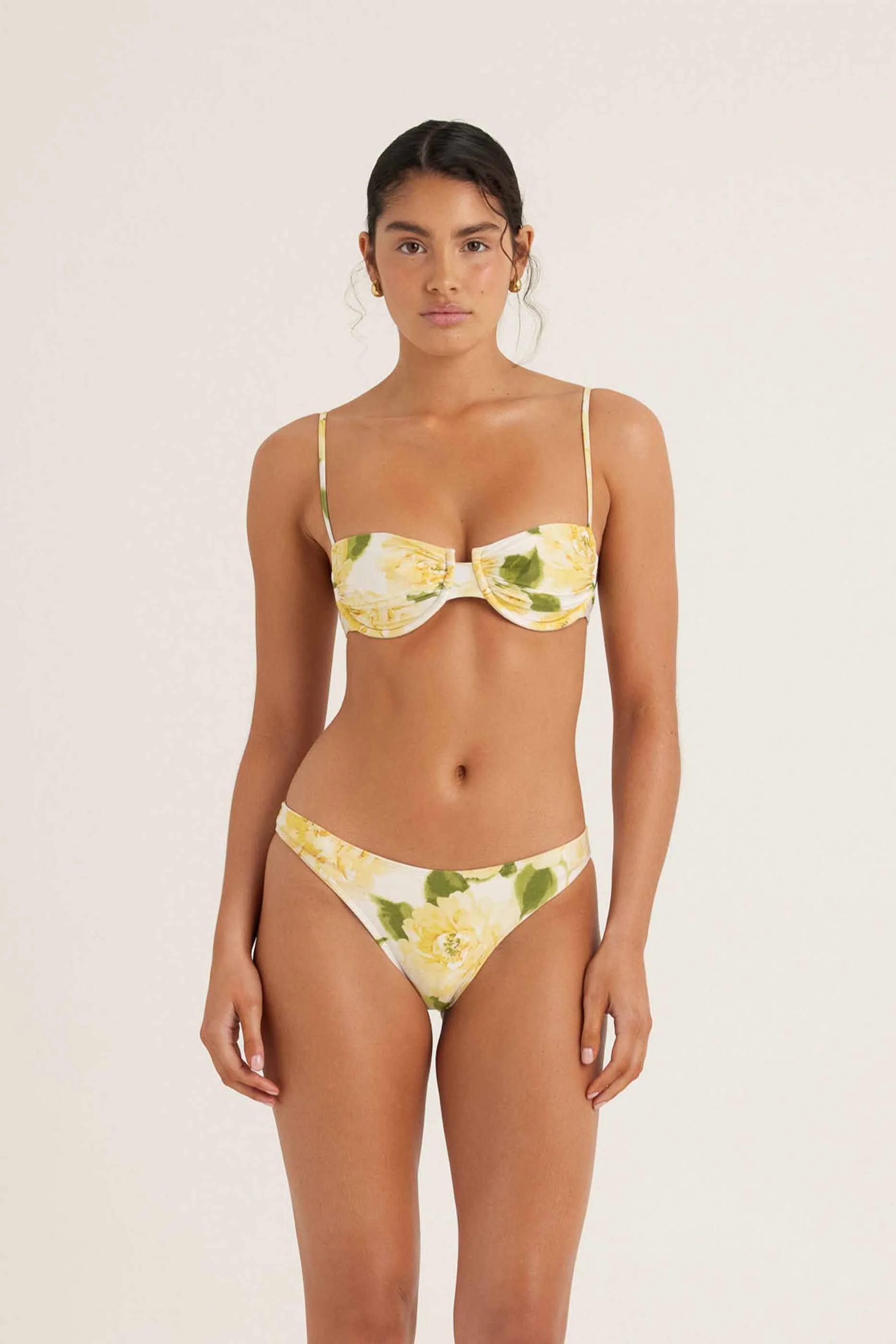 Peony Ruched Holiday Balconette & Staple Pant - Clair De Lune