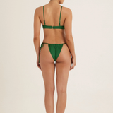 Peony Ruched Solstice Crop Channel String Pant - Bottle Green