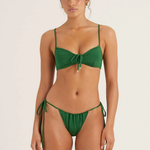 Peony Ruched Solstice Crop Channel String Pant - Bottle Green