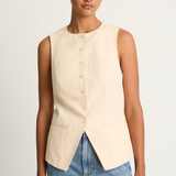 Apiece Apart Marca Tunic Vest - Ecru