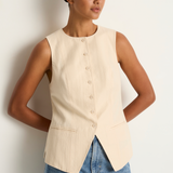 Apiece Apart Marca Tunic Vest - Ecru