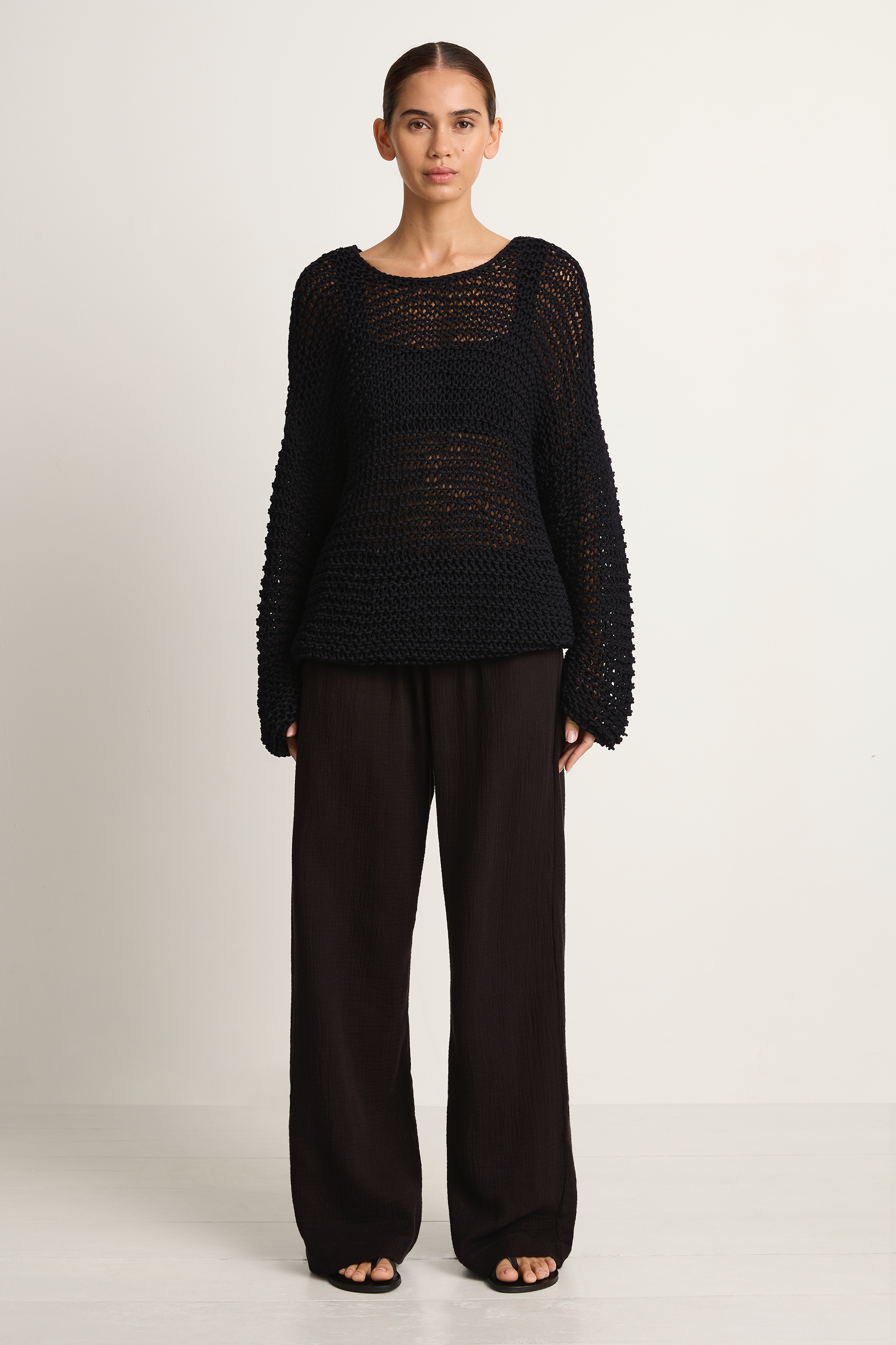 Mikoh Mehetia Knit Drop Shoulder Long Sleeve Top - Night