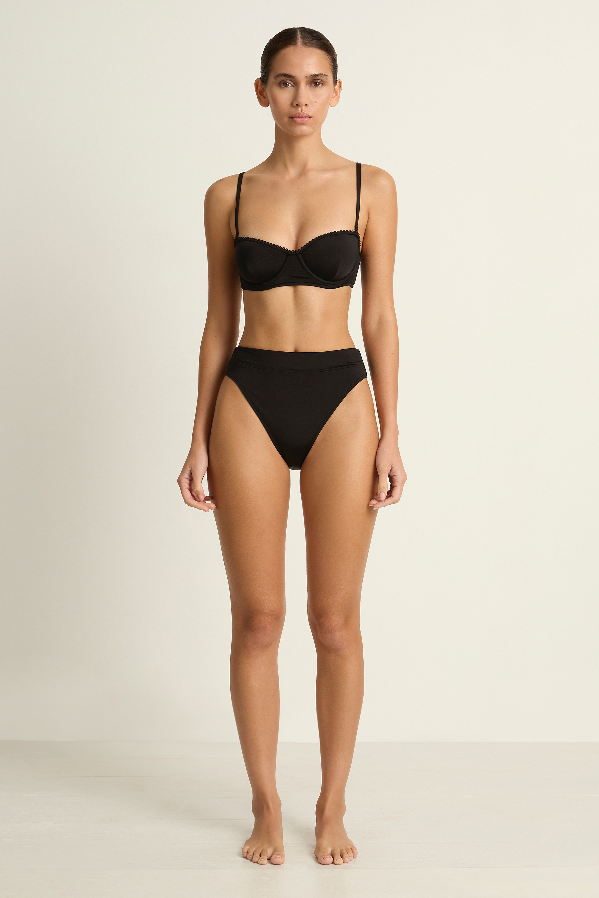 peony demi balconette mid high cut pant noir