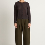 Demylee Emma Crochet Cotton Linen Cardigan - Shadow