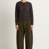 Demylee Emma Crochet Cotton Linen Cardigan - Shadow