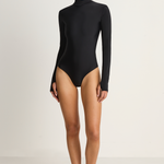 MIKOH Gato Long Sleeve Bodysuit - Noir