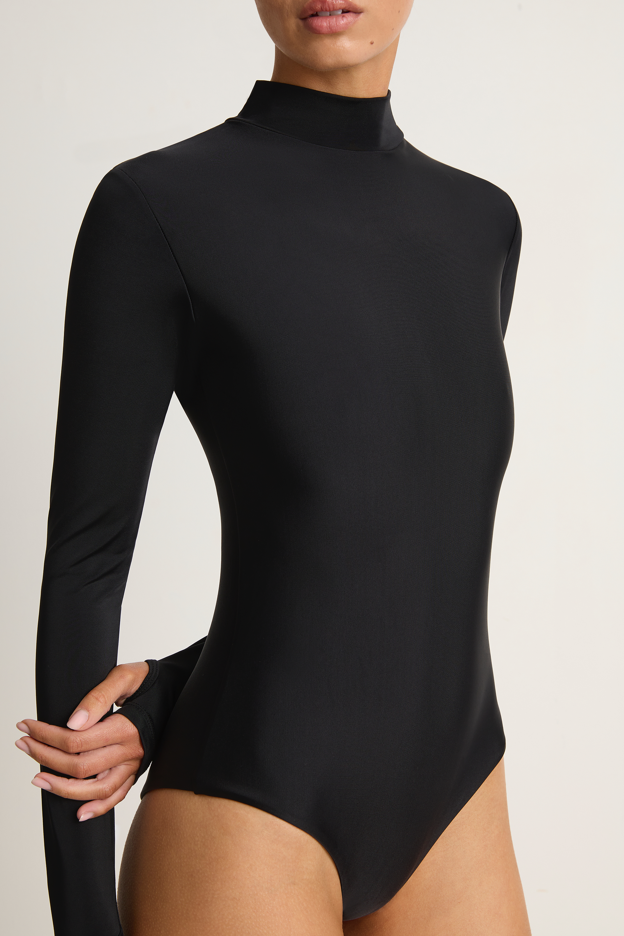 MIKOH Gato Long Sleeve Bodysuit - Noir