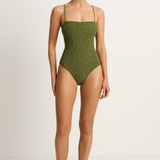 Peony Shirred One Piece - Olivine