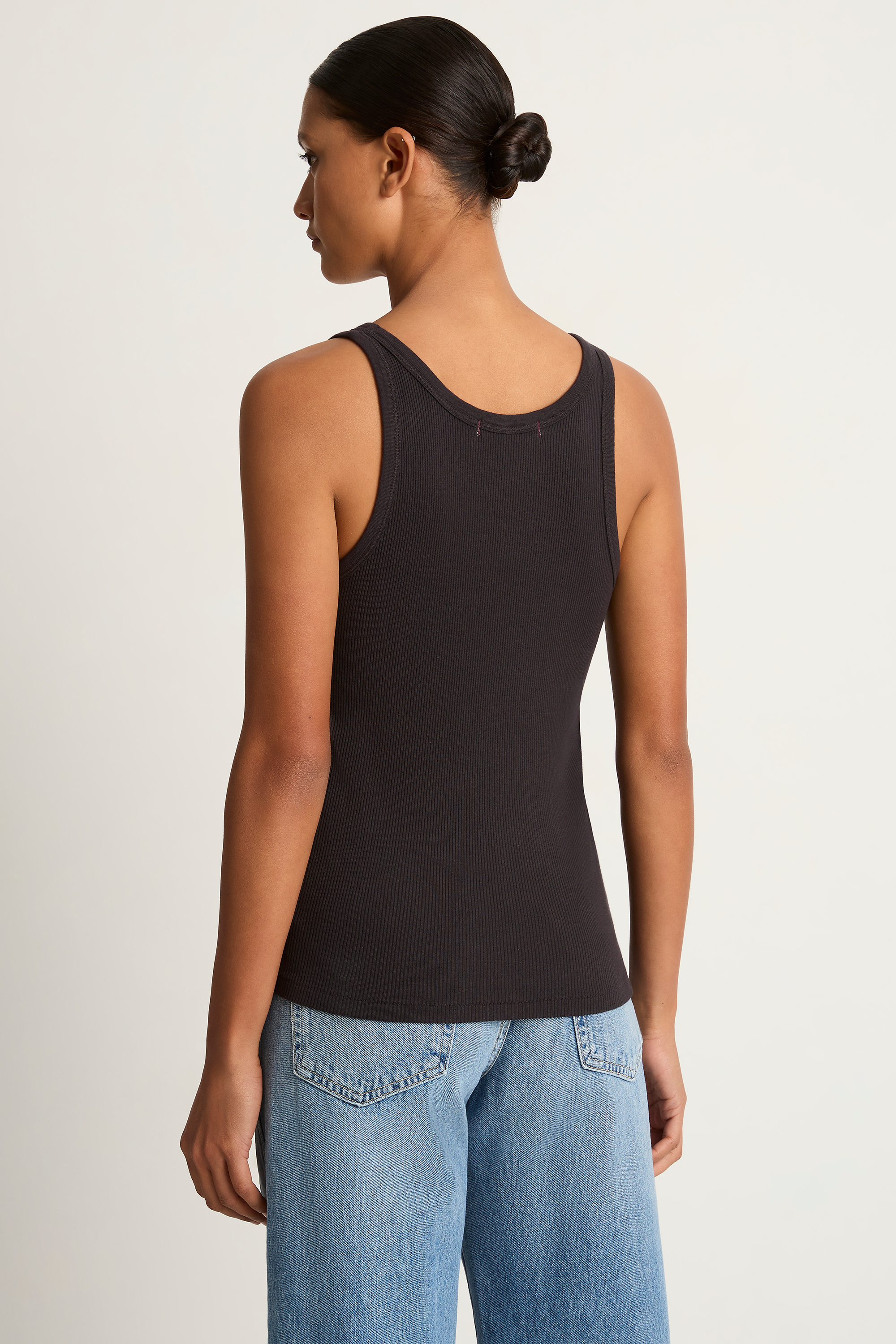 AMO Denim Long Rib Tank - Vintage Black