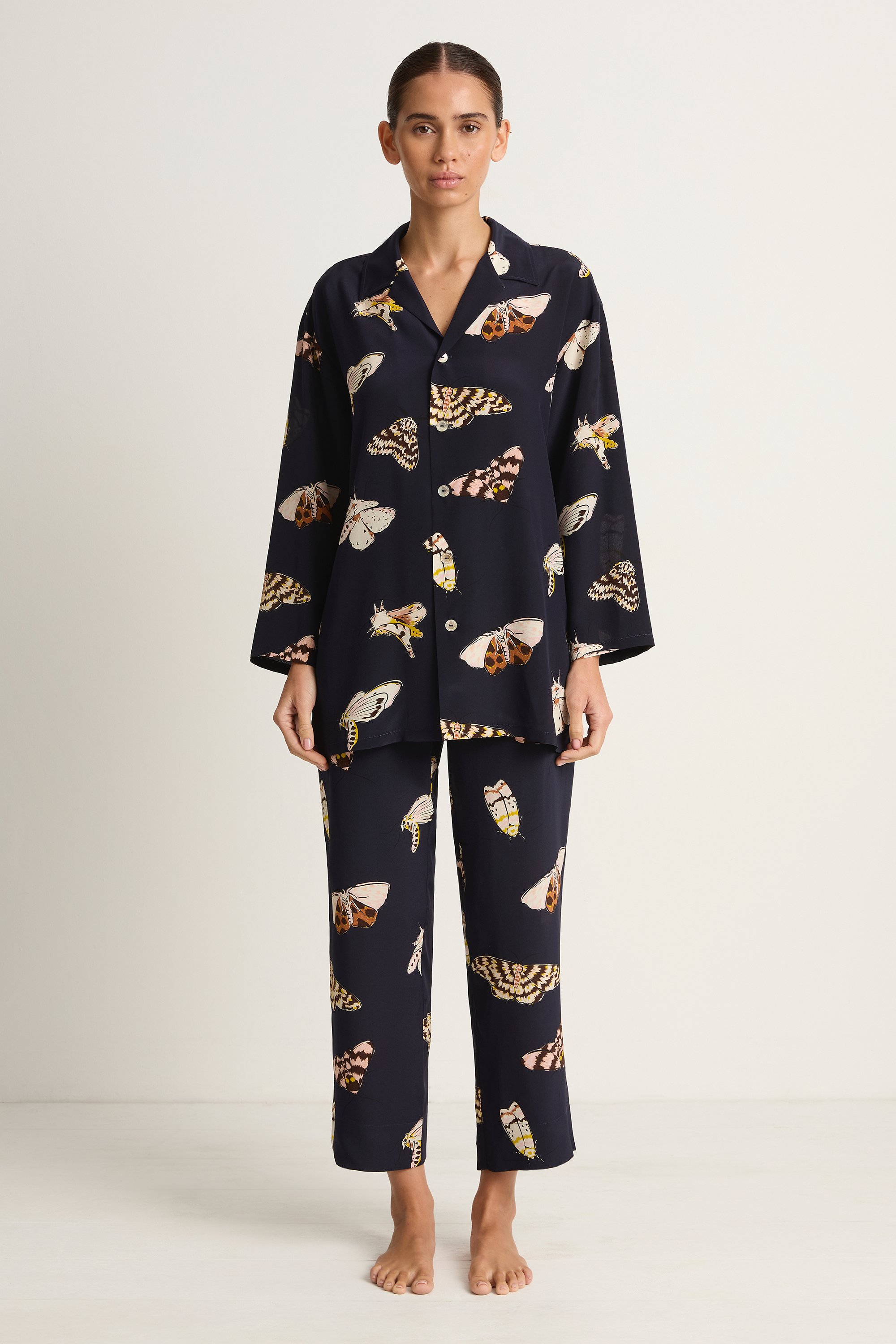 Olivia Von Halle Casablanca Pajamas - Notte Navy Moth