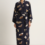 Olivie Von Halle Amaya Robe - Notte Navy Moth
