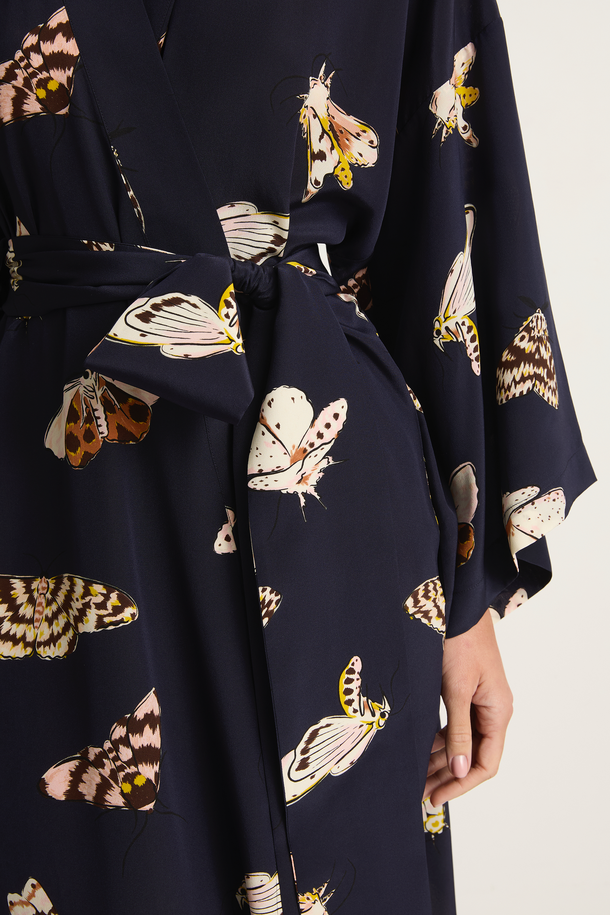 Olivie Von Halle Amaya Robe - Notte Navy Moth