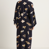 Olivie Von Halle Amaya Robe - Notte Navy Moth