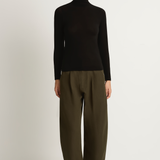 Pas De Calais Lyocell Cashmere Jersey Turtleneck Pullover - Black