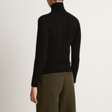 Pas De Calais Lyocell Cashmere Jersey Turtleneck Pullover - Black