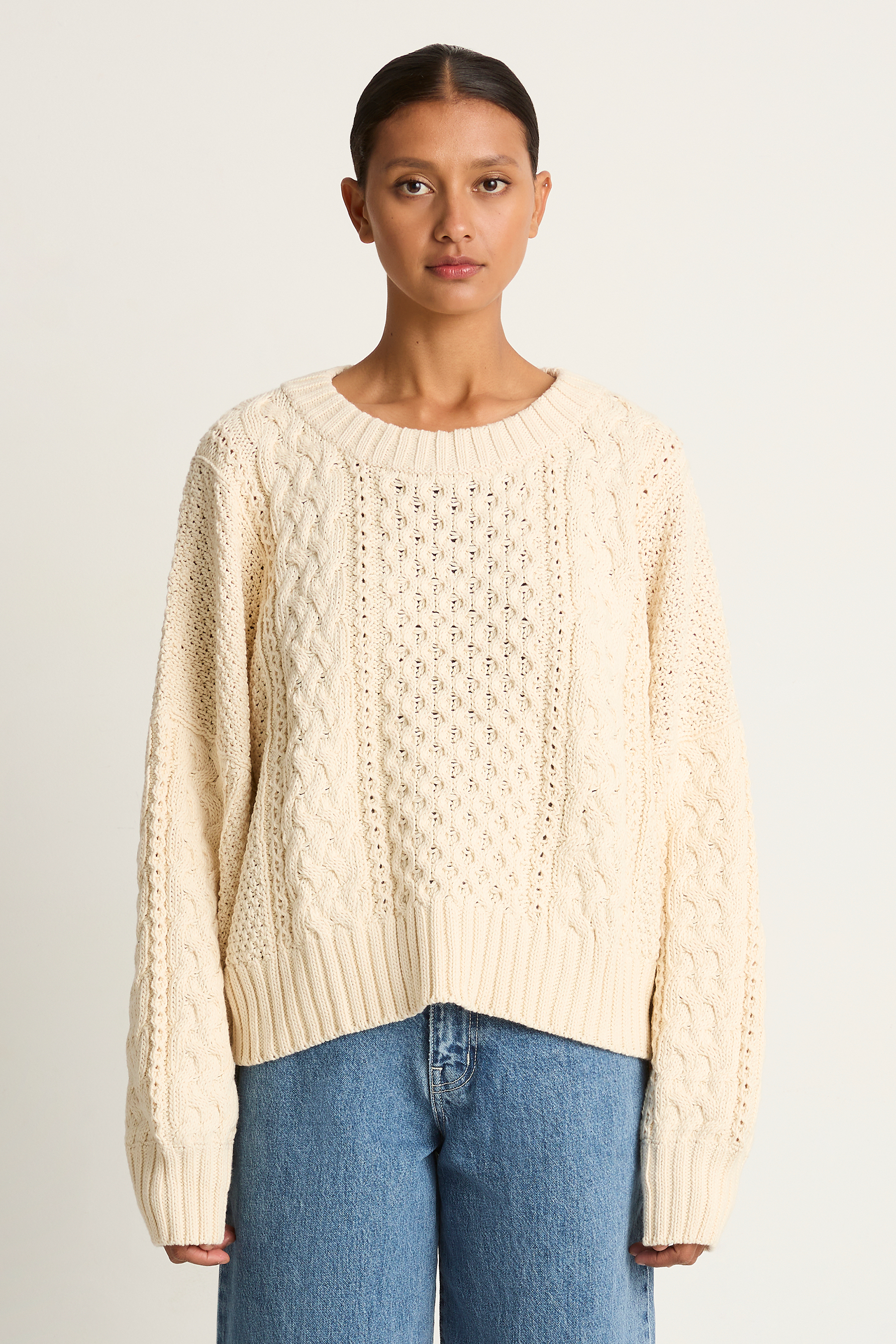 Shaina Mote Fisherman Sweater - Natural