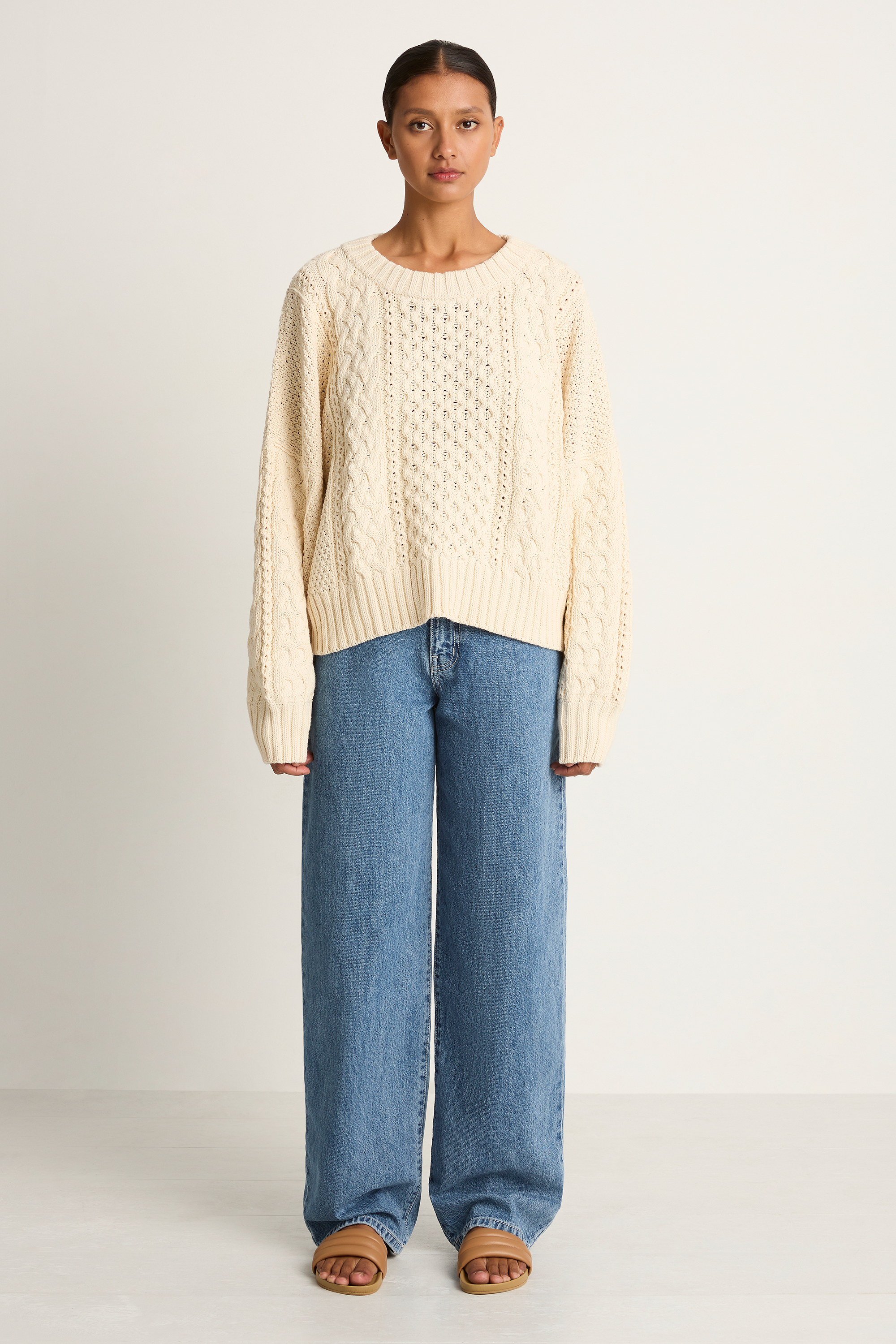 Shaina Mote Fisherman Sweater - Natural